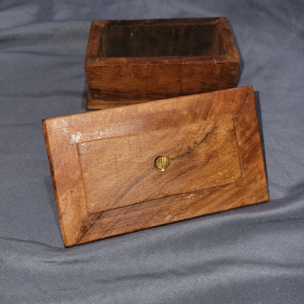 Vintage PENCO Brass Duck Wood Trinket Box Made in India Decorative Storage MCM